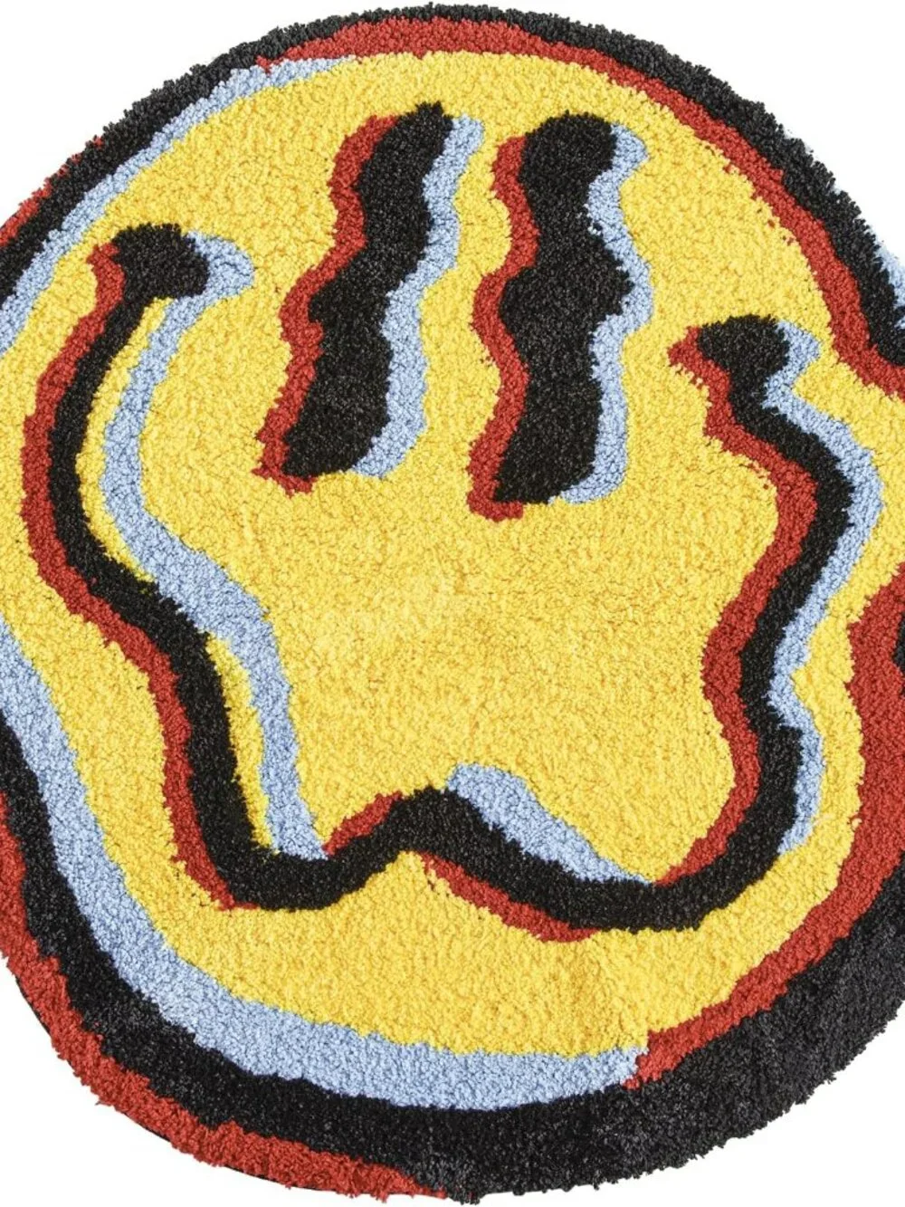 Be Happy Cute Retro Vintage Bathroom Rugs 2ft Round Bath Mat Non Slip Washable,